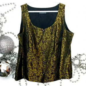 Chapter One Vintage Bronze and Black Vest. Fully Lined. Holiday Season Size  16